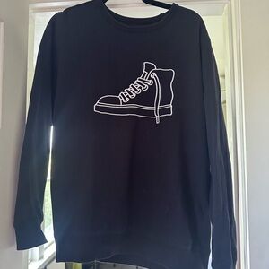 French connection Black Graphic Sweater with Converse- M